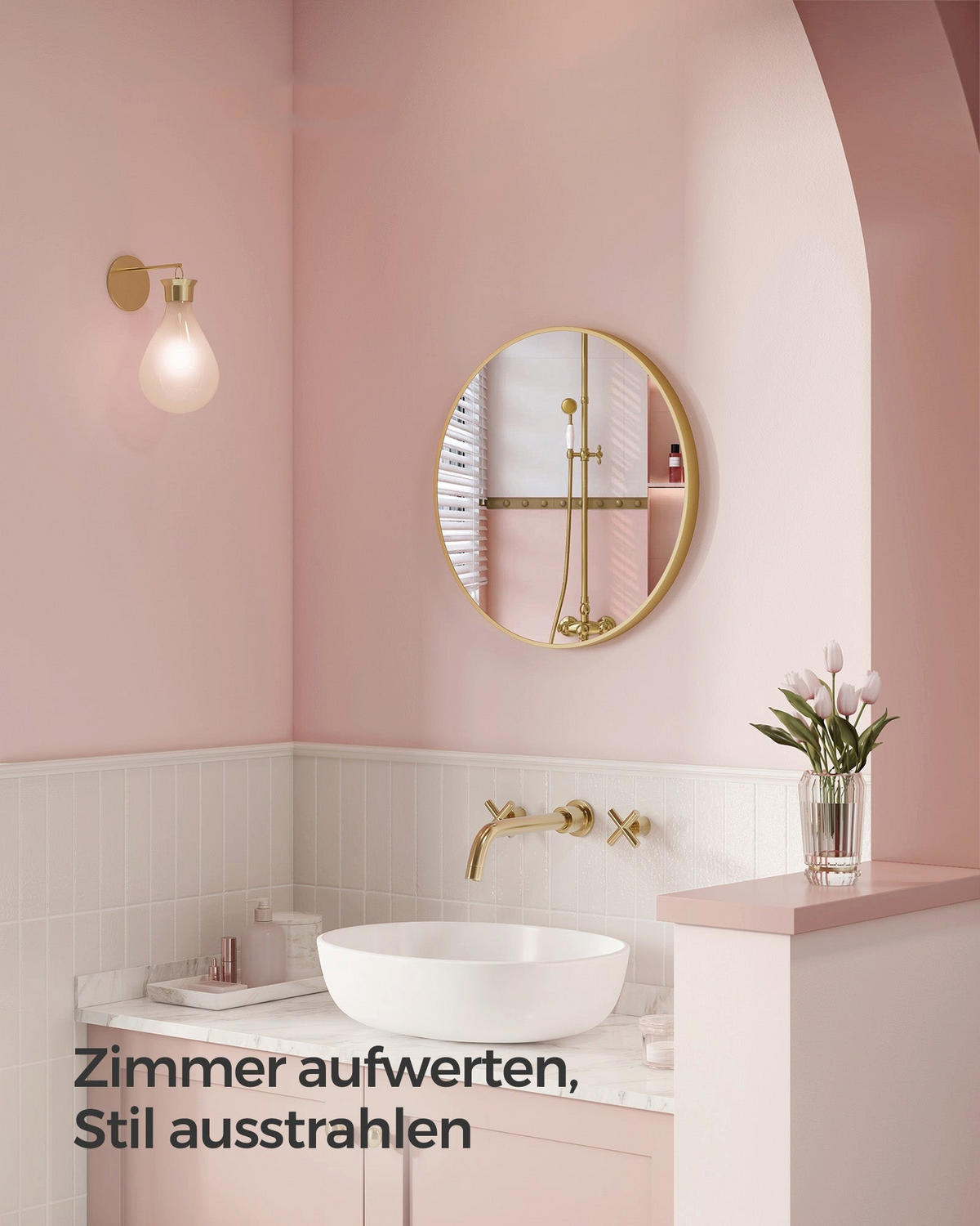 WANDSPIEGEL LAGOS - Goldfarben, Glas (61/3.6/61cm) - Hansiro