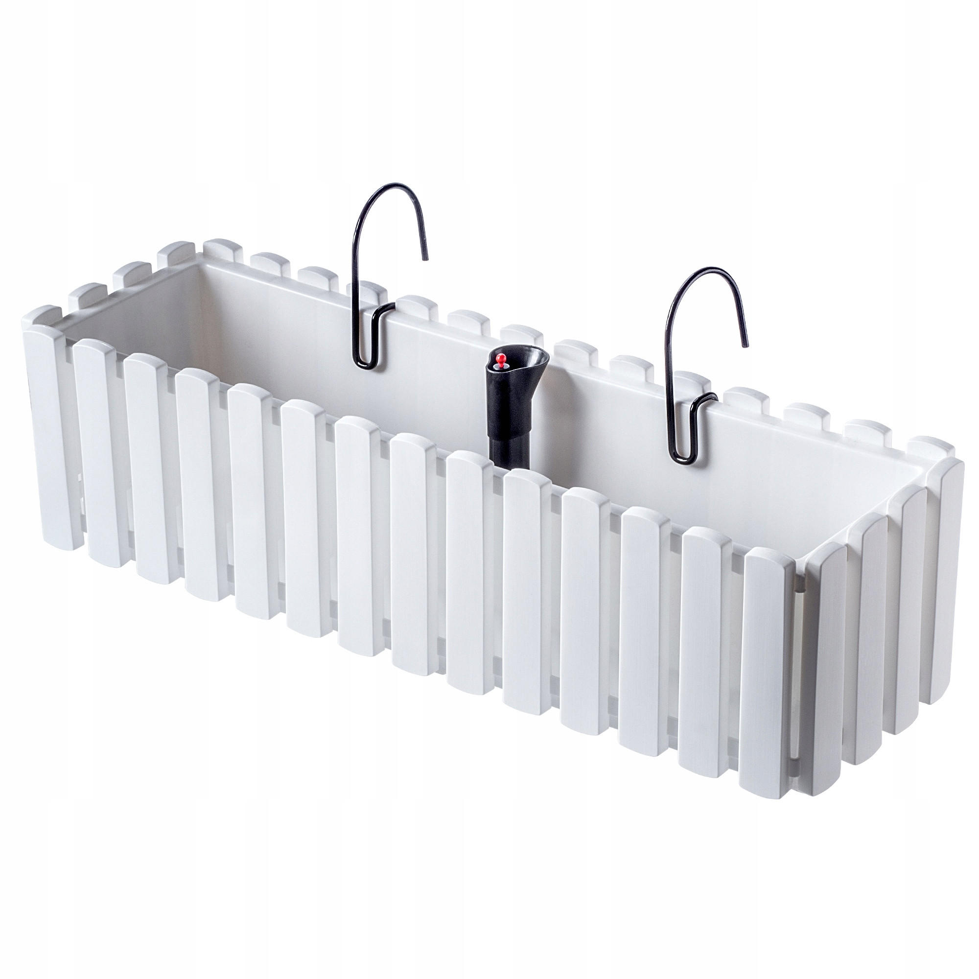 BALKONKASTEN mit Griffen und Bewässerungssystem, 60 cm, Weiß - Weiß, Kunststoff (18/58cm) - KADAX