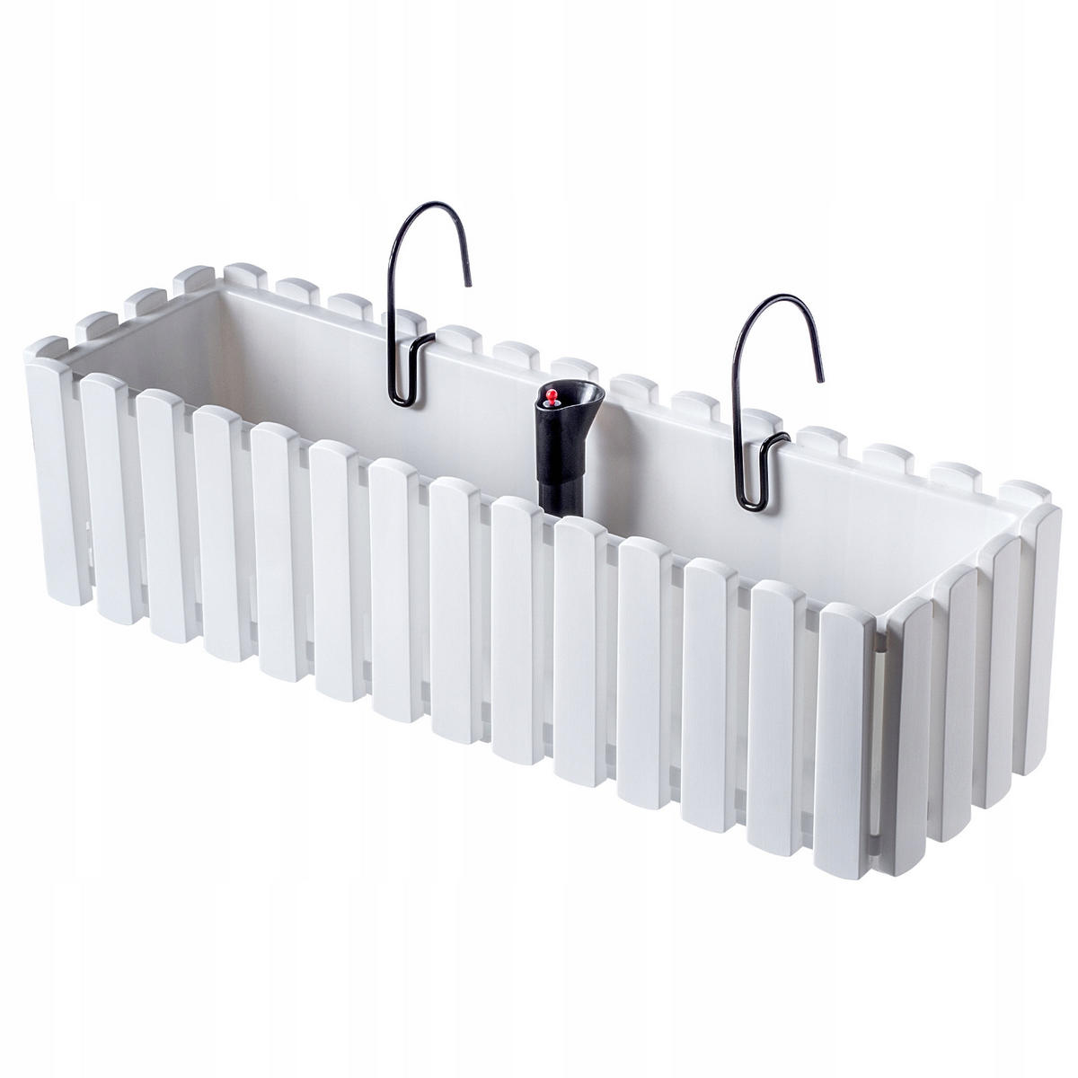 BALKONKASTEN mit Griffen und Bewässerungssystem, 60 cm, Weiß - Weiß, Kunststoff (18/58cm) - KADAX