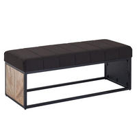 SITZBANK – Metall, Retro-Look, Rillenmuster - Schwarz, Textil/Metall (105/40/40cm) - KADIMA DESIGN