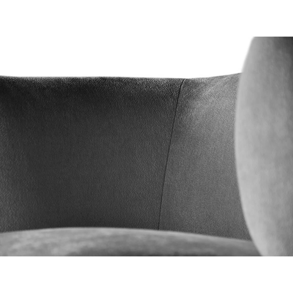 SESSEL Nori grau velour - Schwarz/Grau, Kunststoff/Textil (75/68/72cm) - Beautysofa