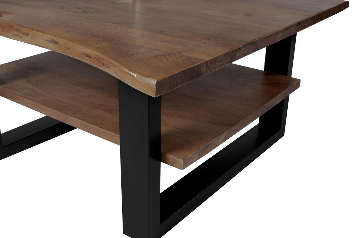 COUCHTISCH PATRICK - Schwarz/Braun, Holz/Metall (65/115/46cm) - SAM
