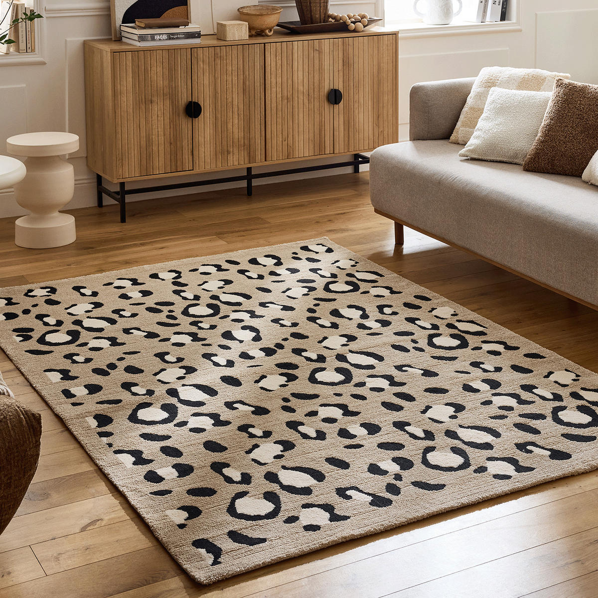 TEPPICH mit Leopardenmuster 120/160 cm Leovah Beige - Beige, Textil (120/160cm) - Nazar Rugs