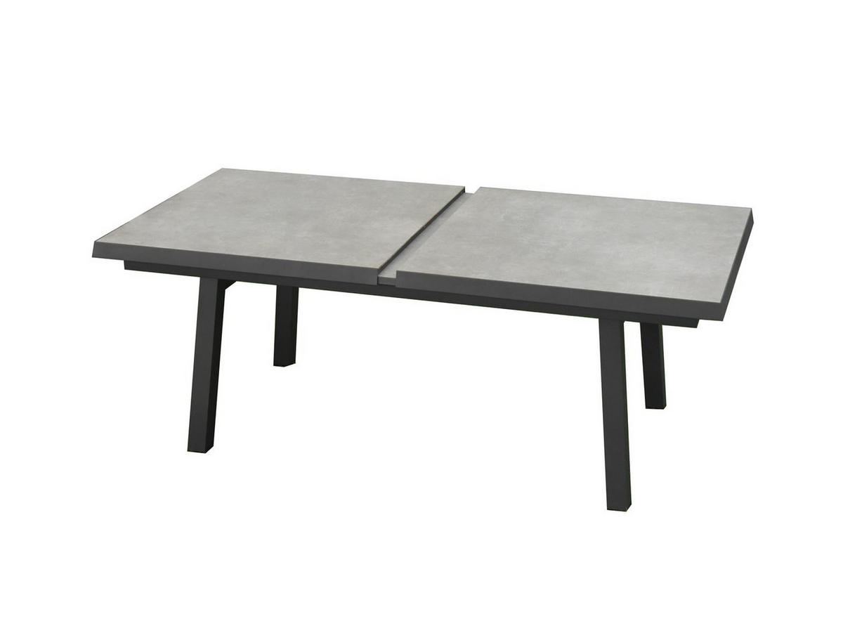 GARTENTISCH Georgia Aluminium ausziehbar 200-260/100/75 cm - Grau, Kunststoff (200/100/75cm) - Green Spirit