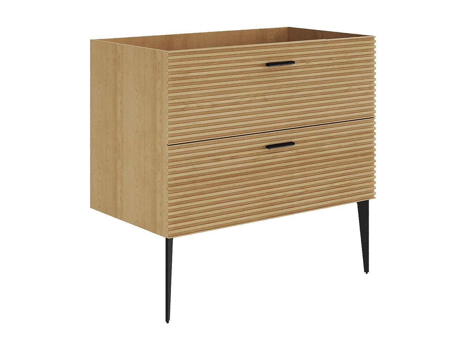 WASCHBECKENUNTERSCHRANK - 80 cm x 46 cm - holz - naturfarben hell Sarone - Naturfarben, Holz (80/55/46cm) - Vente-Unique