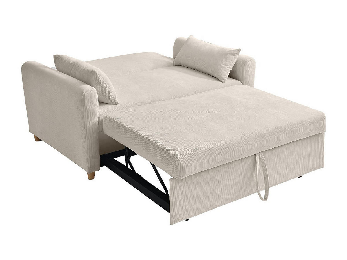 SOFA 2-Sitzer mit Schlaffunktion - Cord - Beige - AYLA - Beige, Textil (140/86/87cm) - Vente-Unique