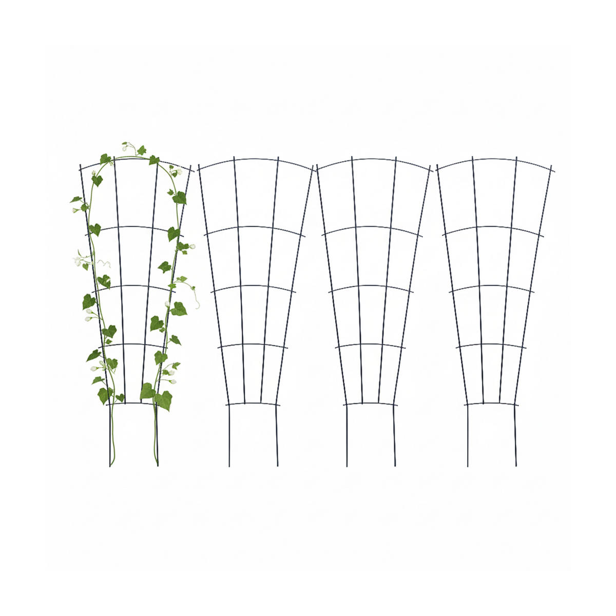 PFLANZENSTÜTZE - Schwarz, Metall (31/1/82cm) - Relaxdays