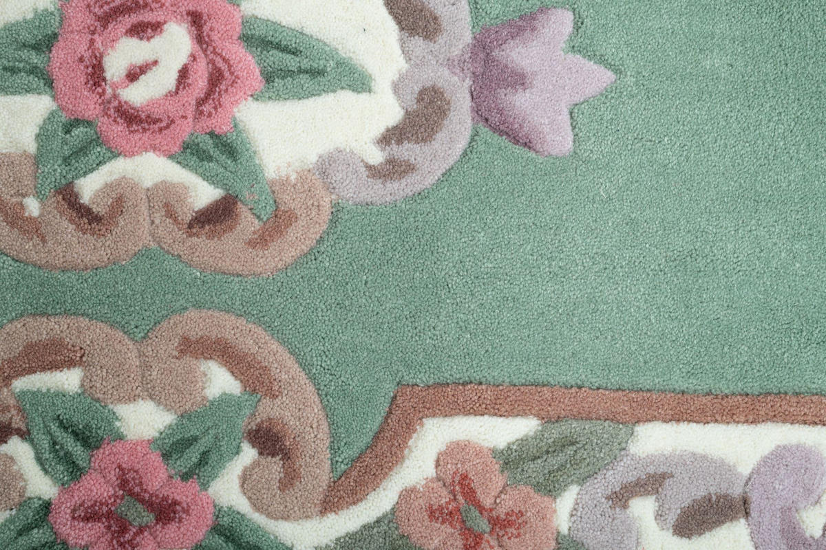 HANDTUFTTEPPICH Ming Bettumrandung 70x600 cm - Grün, Textil (70/600cm) - THEKO