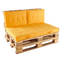 GARTEN-LOUNGESOFA aus Paletten, inkl. Sitzkissen, Gelb - Gelb, Holz (60/80/60cm) - Oviala