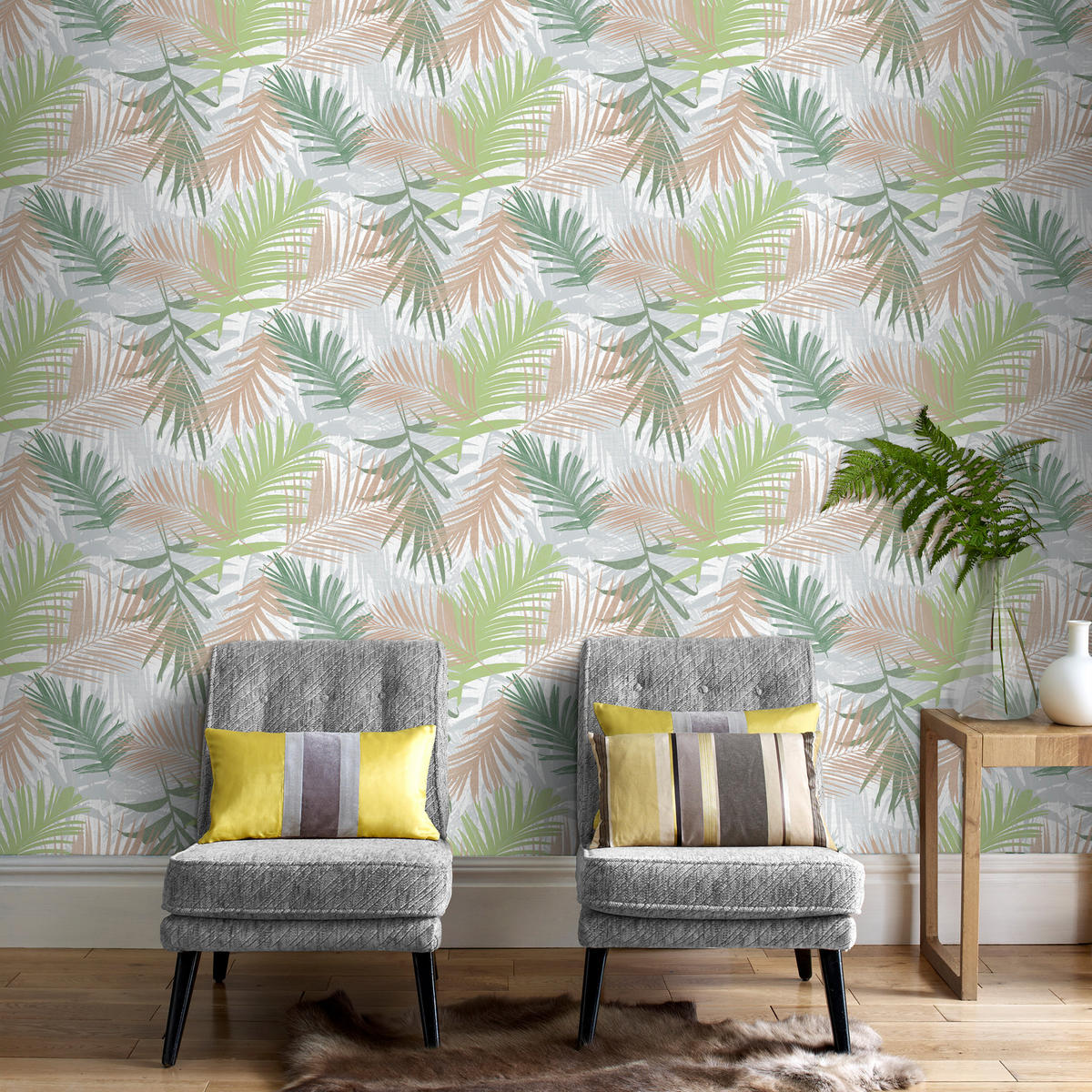 BOUTIQUE Vliestapete Jungle Glam 10mx52cm - Goldfarben/Grün, Papier/Kunststoff (52/1005cm) - Boutique