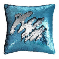 ZIERKISSENBEZUG Pailletten 40 x 40 cm Silber Blau - Multicolor, Textil (40.6/40.6cm)
