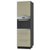 BACKOFEN-HOCHSCHRANK Kvantum D14/RU/3M Vanille Matt / Schwarz Matt 60 / 59 / 207cm - Creme/Schwarz, Holz/Holzwerkstoff (60/207/59cm) - Feldmann-Wohnen