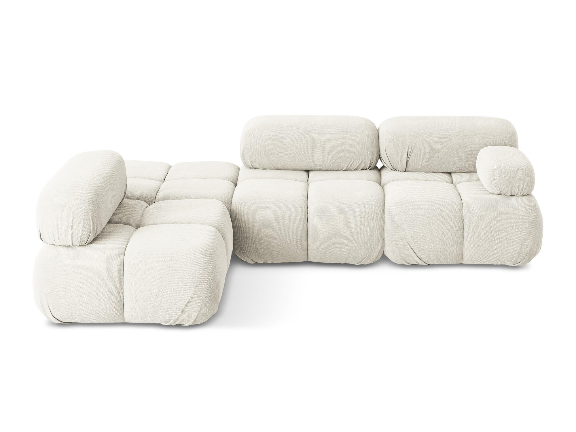 ECKSOFA Links Chenille Stoff Weiß - Pink/Schwarz, Kunststoff/Textil (190/285cm) - Makamii