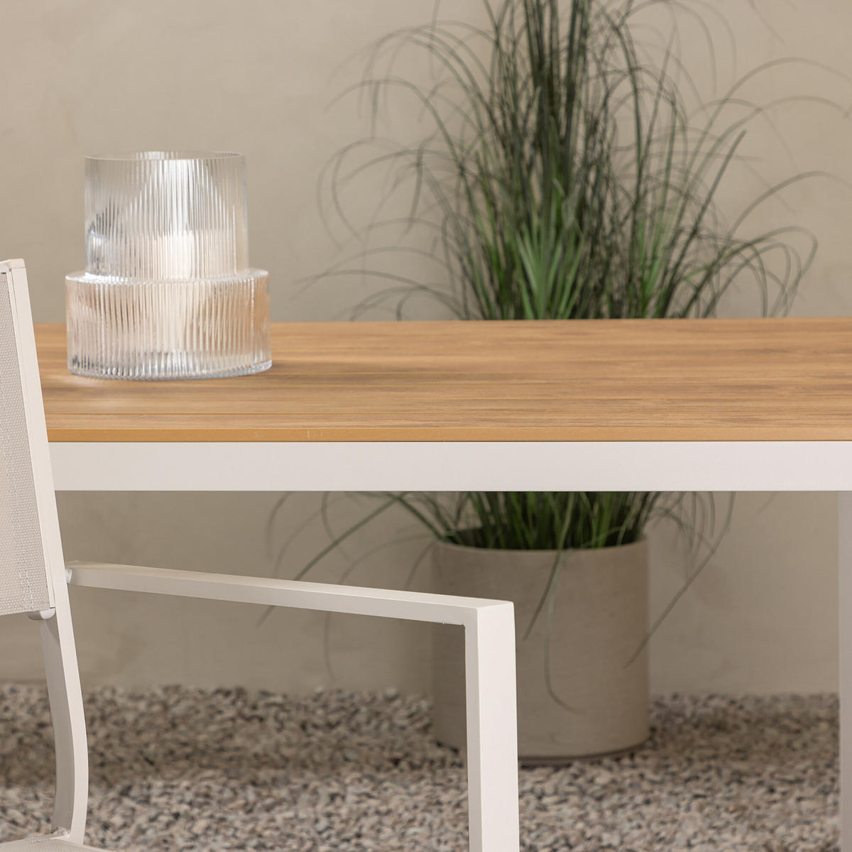 GARTENTISCH - Braun/Weiß, Metall (205/90/74cm) - home24