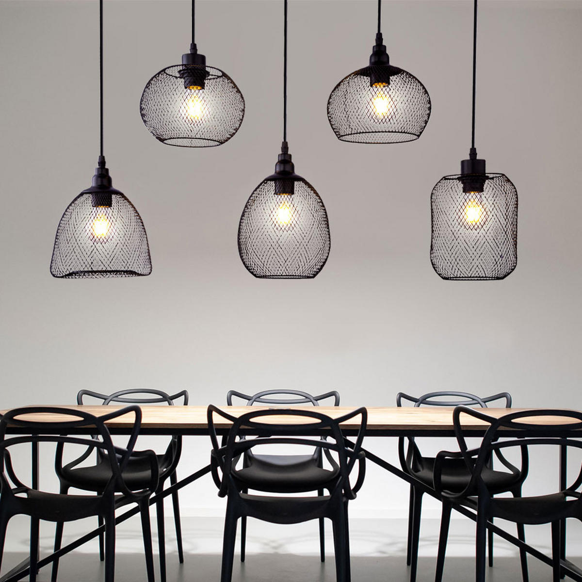 LED HÄNGELEUCHTE ANYA Schwarz Metall - Schwarz, Metall (89/20/120cm) - Globo Lighting