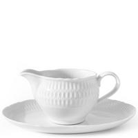 SAUCIERE MIT UNTERTASSE CMIELOW SOFIA aus Porzellan - Weiß, Keramik (17.5/18/9cm) - KONSIMO®