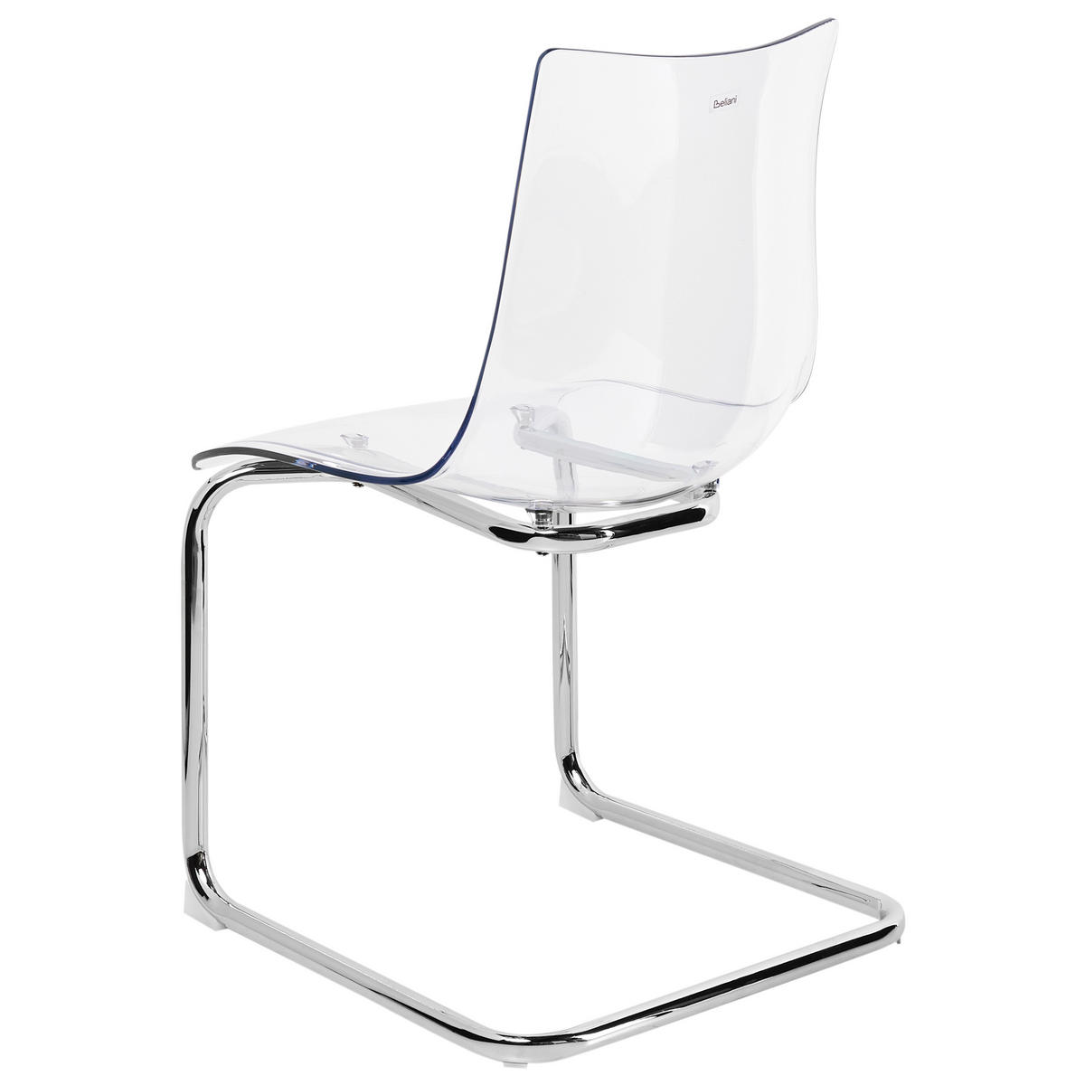 ESSZIMMERSTUHL Transparent Marshall - Transparent/Silberfarben, Kunststoff (48/81/48cm) - Beliani