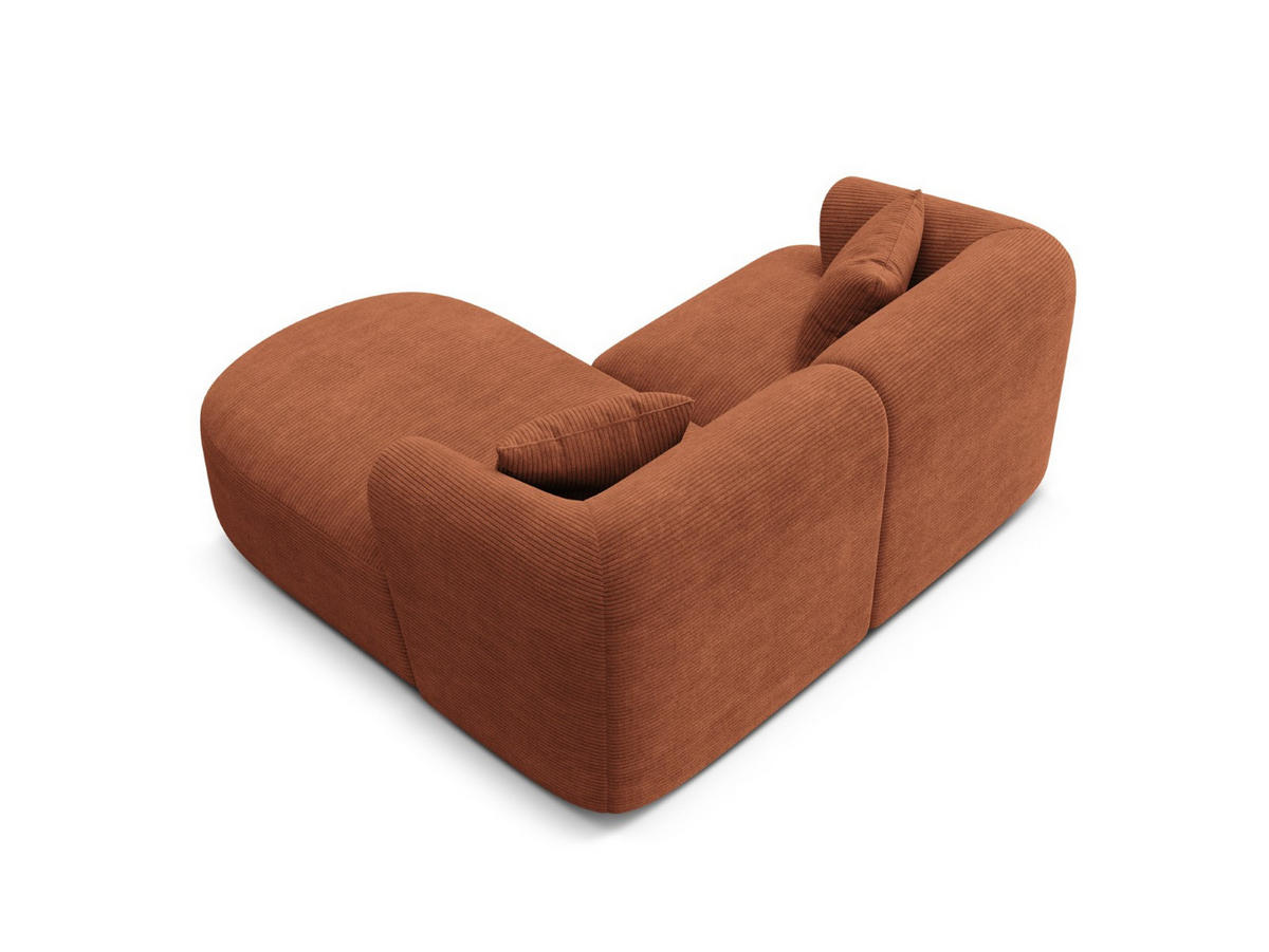 MODULARES-ECKSOFA rechts Campi aus Cord terrakotta 3 Sitzplätze - Terracotta, Textil (156/180cm) - Cosmopolitan Design