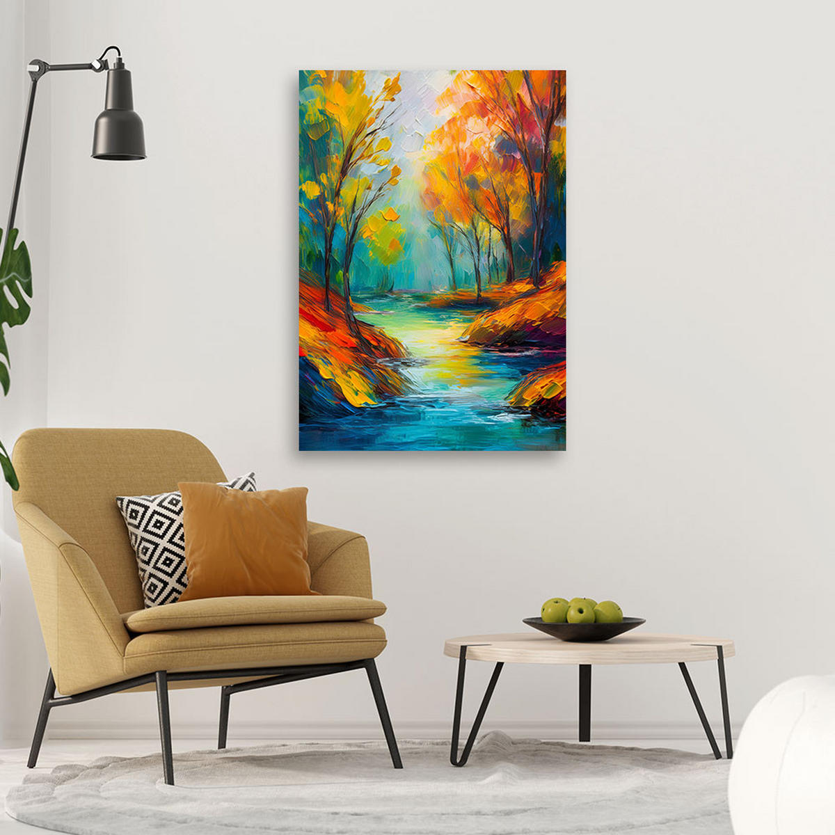 WANDBILD bunter wald - Multicolor, Textil (40/60cm) - Feeby