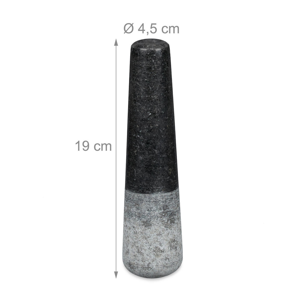 MÖRSER - Schwarz, Stein (13/13/13cm) - Relaxdays