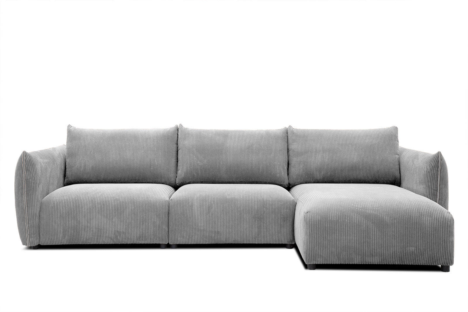 ECKSOFA TAUER 5-Sitzer, hellgrau - Hellgrau/Schwarz, Holzwerkstoff/Kunststoff (294/173cm) - Courtois Laville