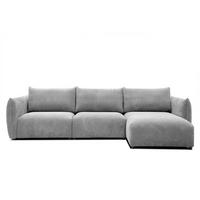ECKSOFA TAUER 5-Sitzer, hellgrau - Hellgrau/Schwarz, Holzwerkstoff/Kunststoff (294/173cm) - Courtois Laville