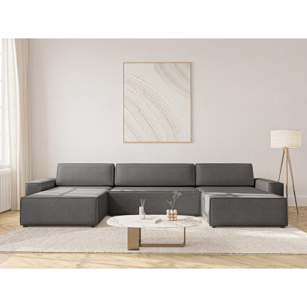 Thumbnail - Fedve Wohnlandschaft, Graphit, Textil, U-Form,L-Form, 386x70x185 cm, Wohnzimmer, Sofas & Couches, Wohnlandschaften, Wohn...