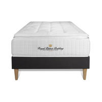 BETT George V Taschenfederkern und Memory-Schaum 90 x 200 cm h1 - Kit Bettgestell Schwarz - Beige/Schwarz, Karton/Holz (90/200cm) - ROYAL PALACE BEDDING