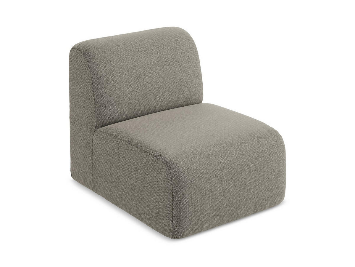 SOFAELEMENT Bouclé Stoff Grau - Schwarz/Grau, Holzwerkstoff/Kunststoff (70/75/94cm) - Makamii