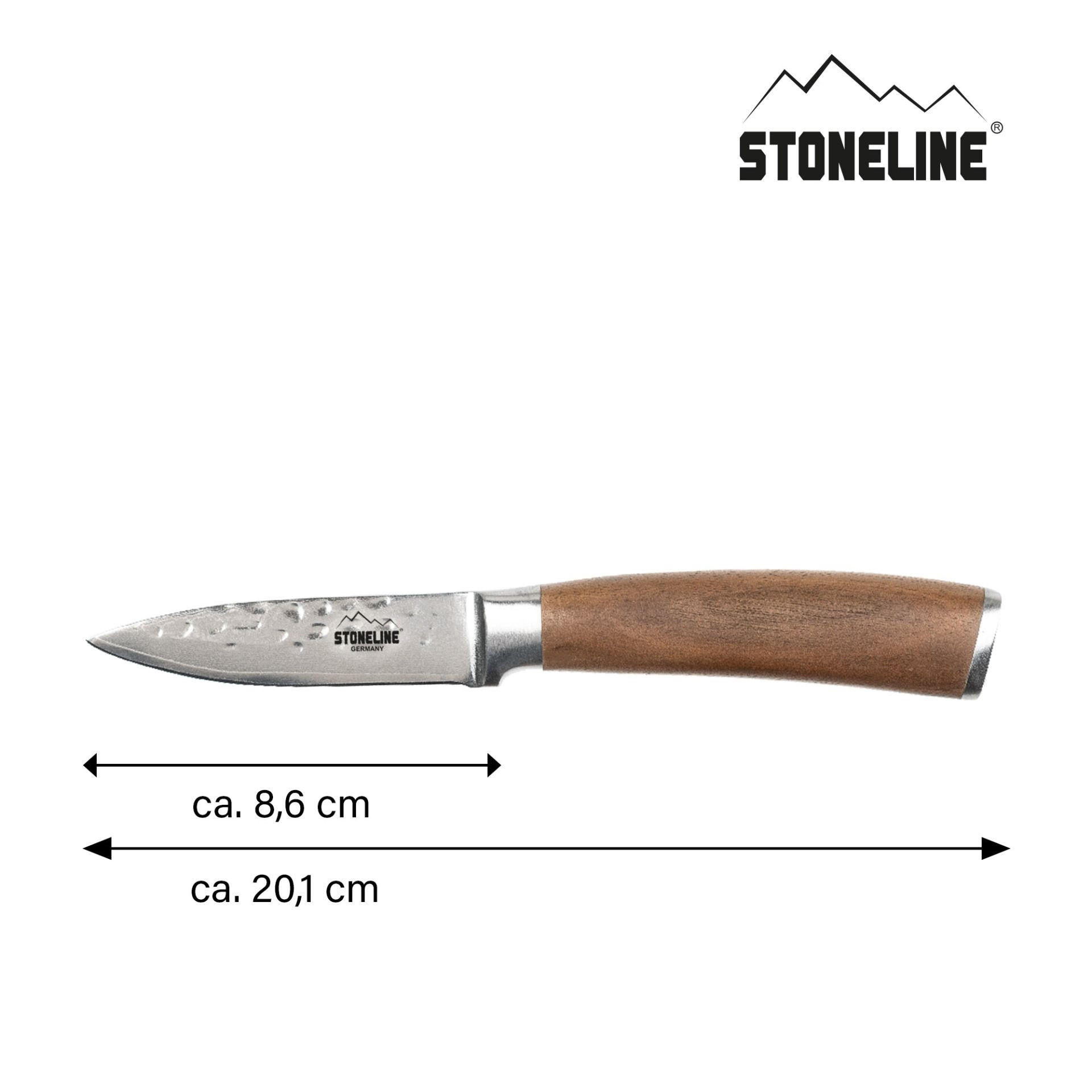 Thumbnail - Stoneline Hammerschlag, Schwarz, Metall, 8.5 cm, Kochen, Küchenmesser, Gemüsemesser