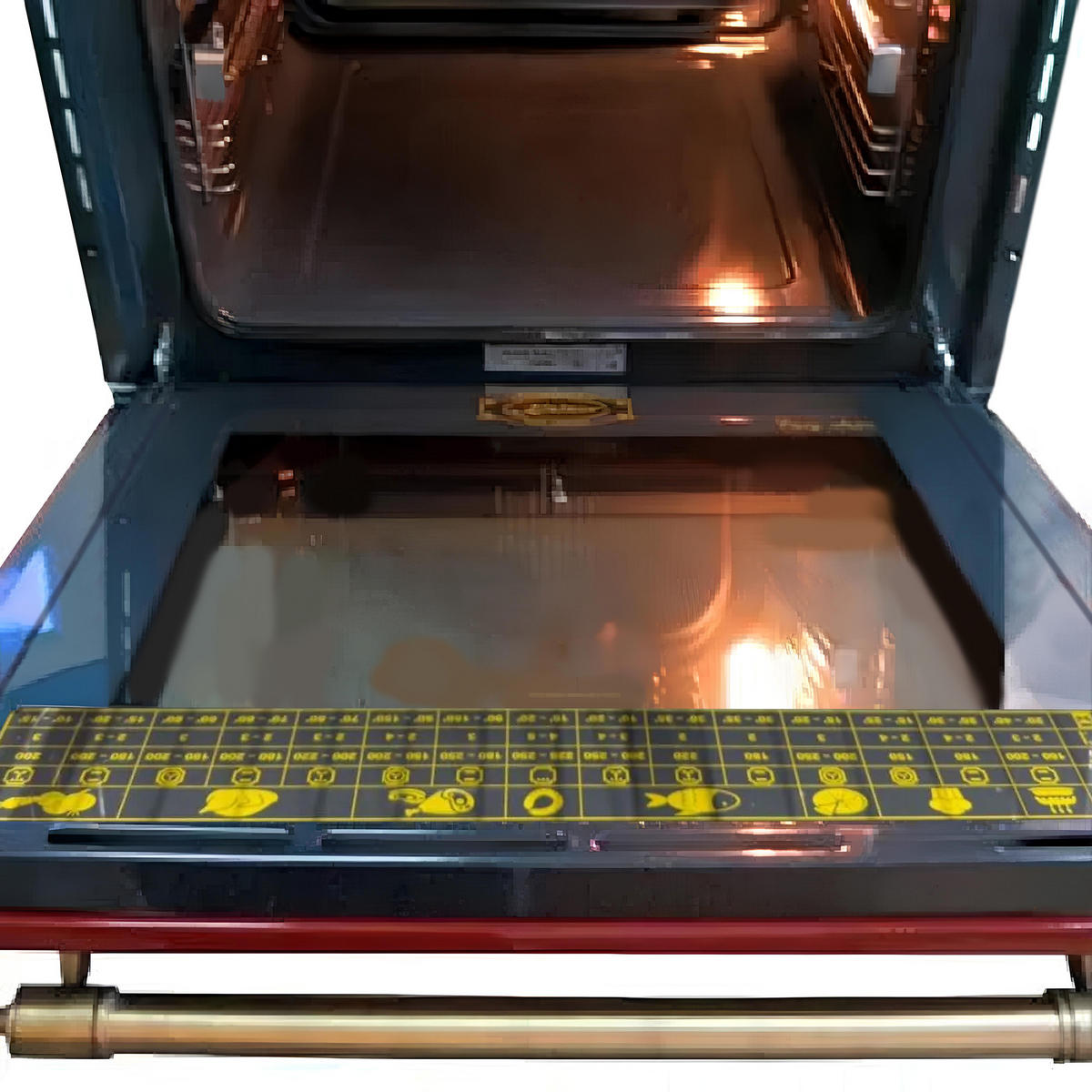 BACKOFEN-SET Elektro Backofen 60 cm Rot EH 6355 RotEm+KCT 6185 Em Glaskeramik Kochfeld 60 cm Schwarz - Rot, Metall (59.4/59.4/57.5cm) - Kaiser Küchengeräte