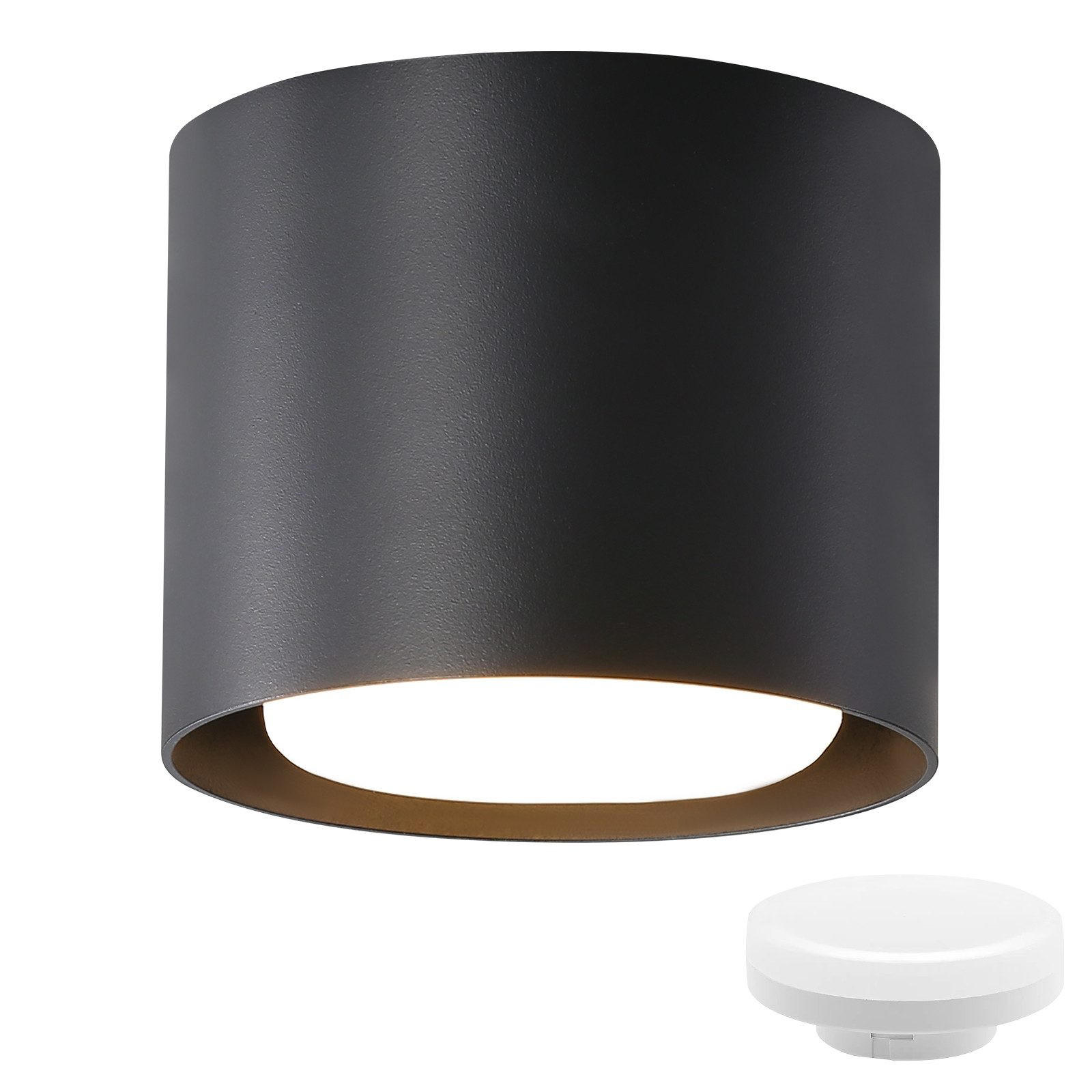 ZMH Led-Deckenleuchte Schwarz 10x10x10 cm
