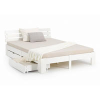 HOLZBETT mit Stauraum 140/200 cm weiß - Weiß, Holz (140/200cm) - Homestyle4u