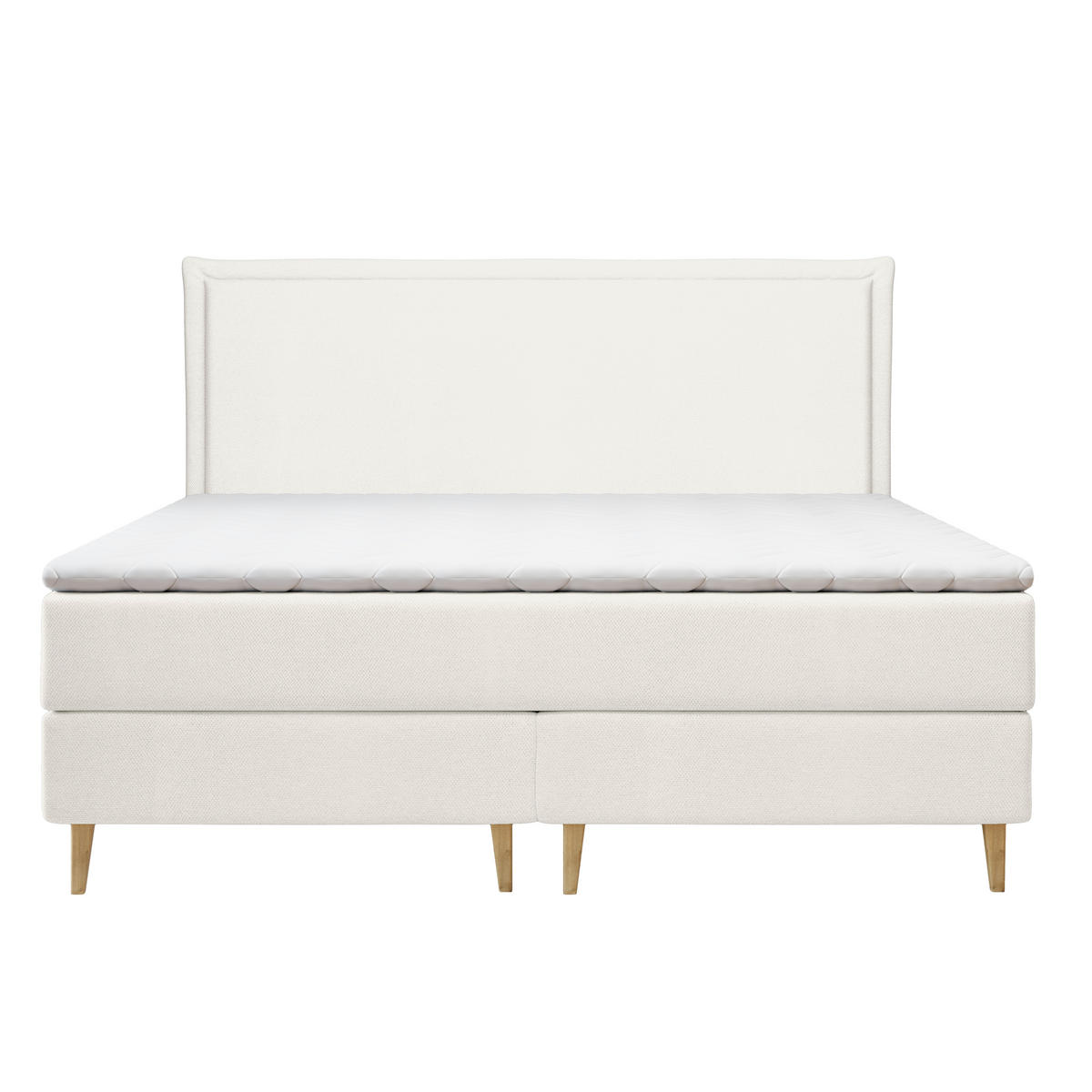 KONTINENTALBETT Calma Creme 140/200 cm mit Taschenmatratze - Creme/Naturfarben, Holz/Holzwerkstoff (140/200cm) - Maison de Reve