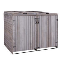 2ER-/4ER-MÜLLTONNENVERKLEIDUNG Anthrazit, Grau - Anthrazit/Grau, Holz (158/126/98cm) - MCW