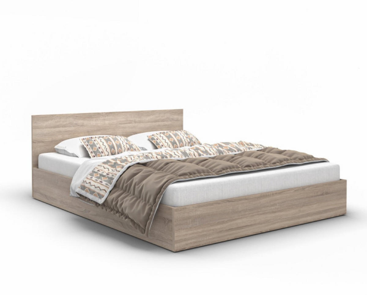 BETT Eiche Sonoma ALDO Mit Bettkasten 160x200 cm - Beige, Textil (160/200cm) - Sepro Meble