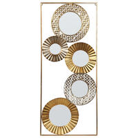 WANDDEKORATION Metall gold mit Spiegelelementen Maicoba - Goldfarben, Metall (39/90/5cm) - Beliani