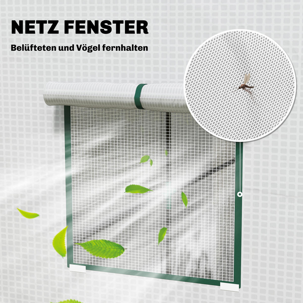 TOMATENGEWÄCHSHAUS Foliengewächshaus mit Rolltor Mesh-Fenster Schrägdach - Weiß, Kunststoff (77/197/196cm) - Outsunny
