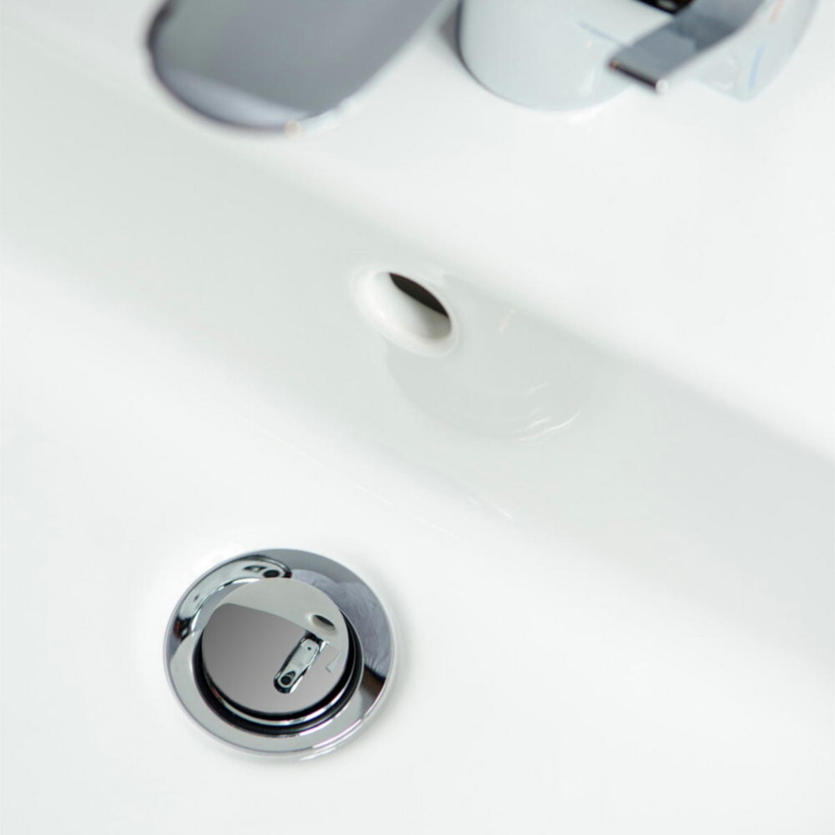 WASCHBECKENSTÖPSEL Classic - Grau, Kunststoff/Metall (4/7/7cm) - Sanilo