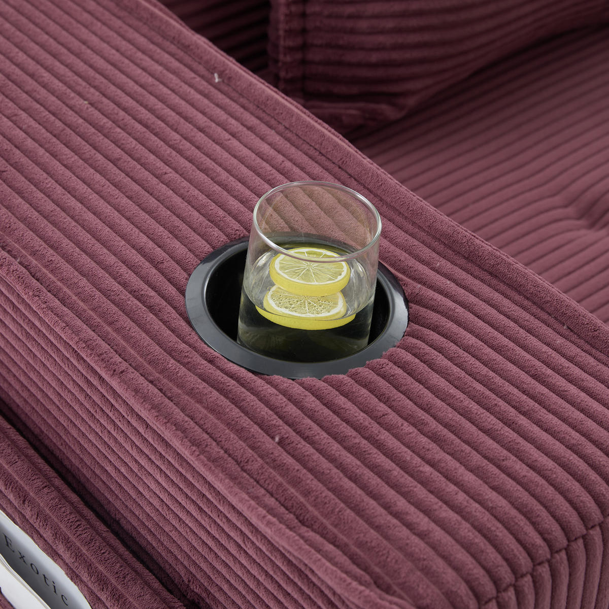 SCHLAFSOFA DE-33894 mit Fußhocker und Becherhalter Weinrot - Weinrot, Textil (78/66/162cm) - ComfortXL