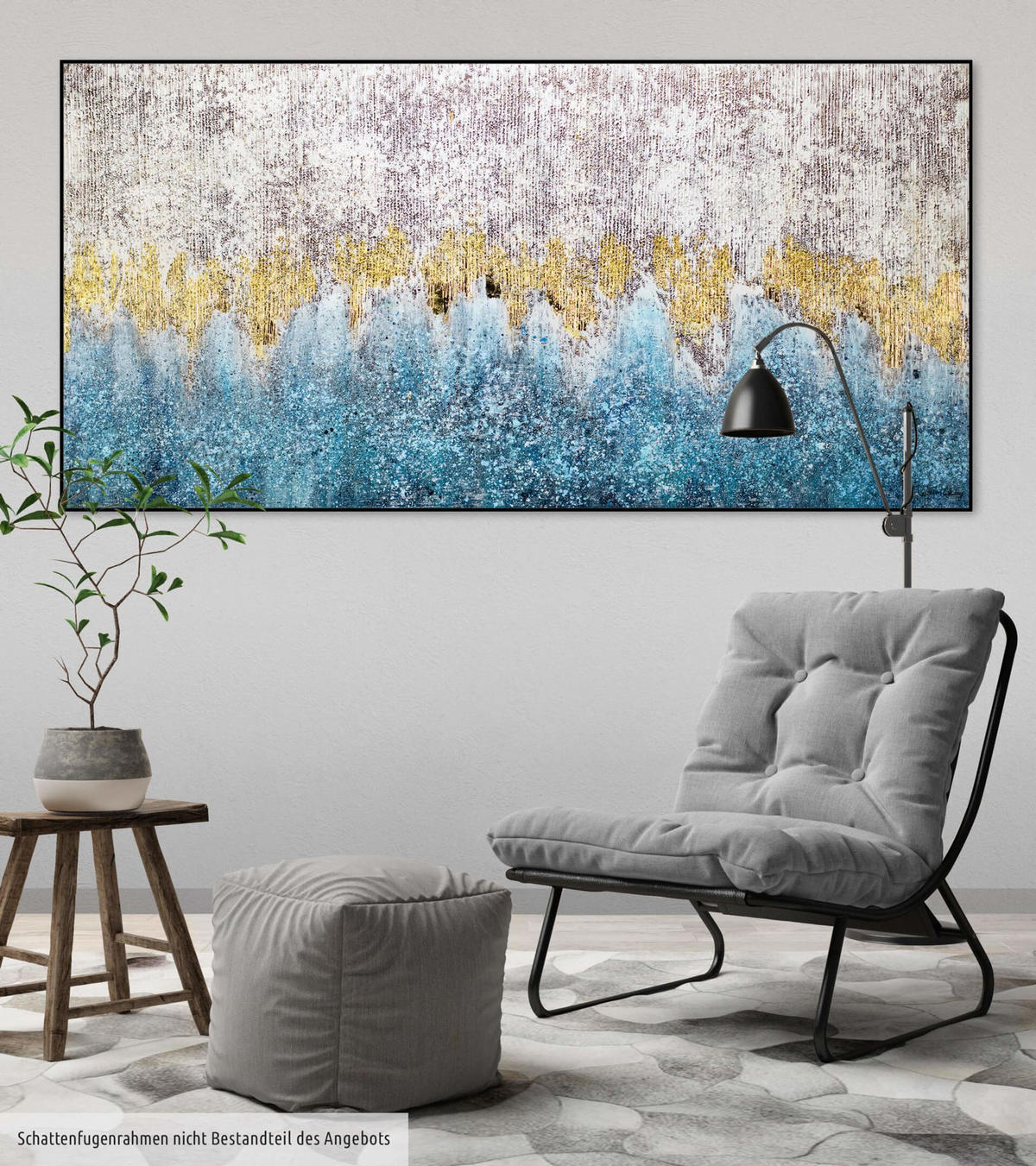 ÖLGEMÄLDE 140/70 cm - Blau/Grau, Holz/Textil (2.52/70cm) - KUNSTLOFT