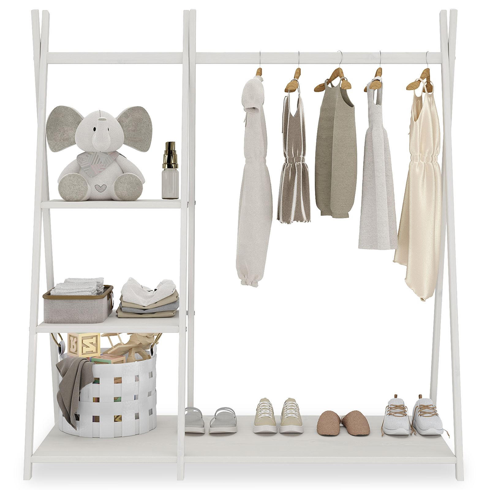 Idimex Kindergarderobe Weiß 108x115x47 cm