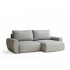ECKSOFA MIT SCHLAFFUNKTION Numba Hellgrau Webstoff - Hellgrau/Schwarz, Holz/Holzwerkstoff (253/153cm) - Maison de Reve