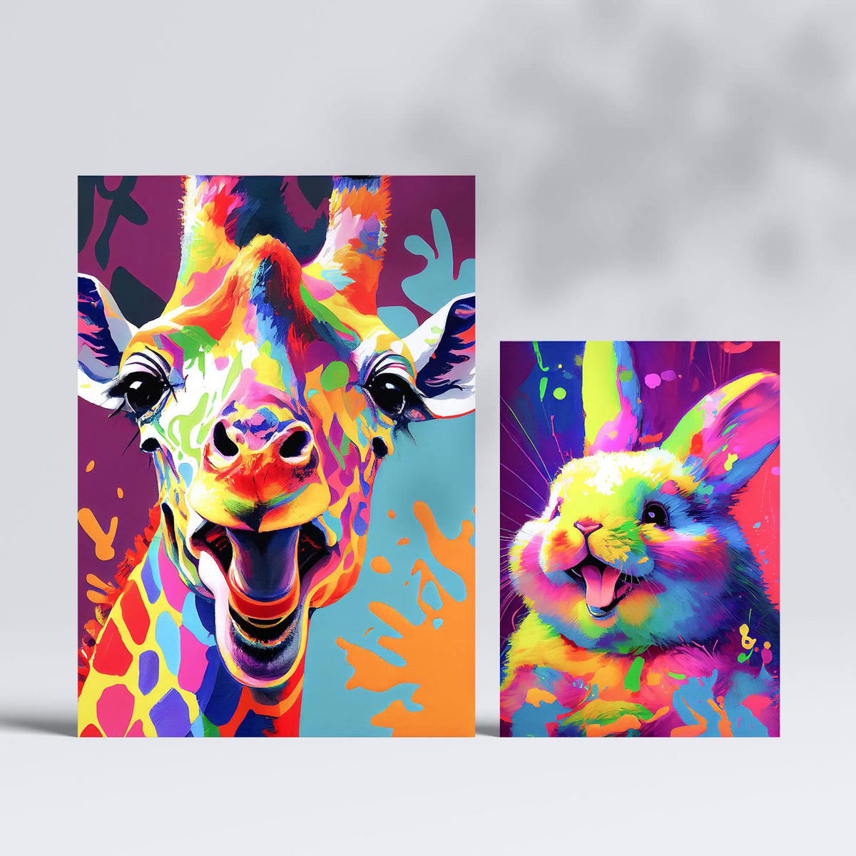 POSTER Set Mit 6 Freundliche Tiere Im Hochformat Lebhafte Aquarell Stil Illustrationen A3 & A4 Rahmenlos - Klar, Papier (29/3cm) - Nacnic