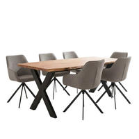 ESSZIMMER-SET San Carlo und Catania - Hellgrau/Schwarz, Holz/Textil (100/76/200cm) - Mr. Deko