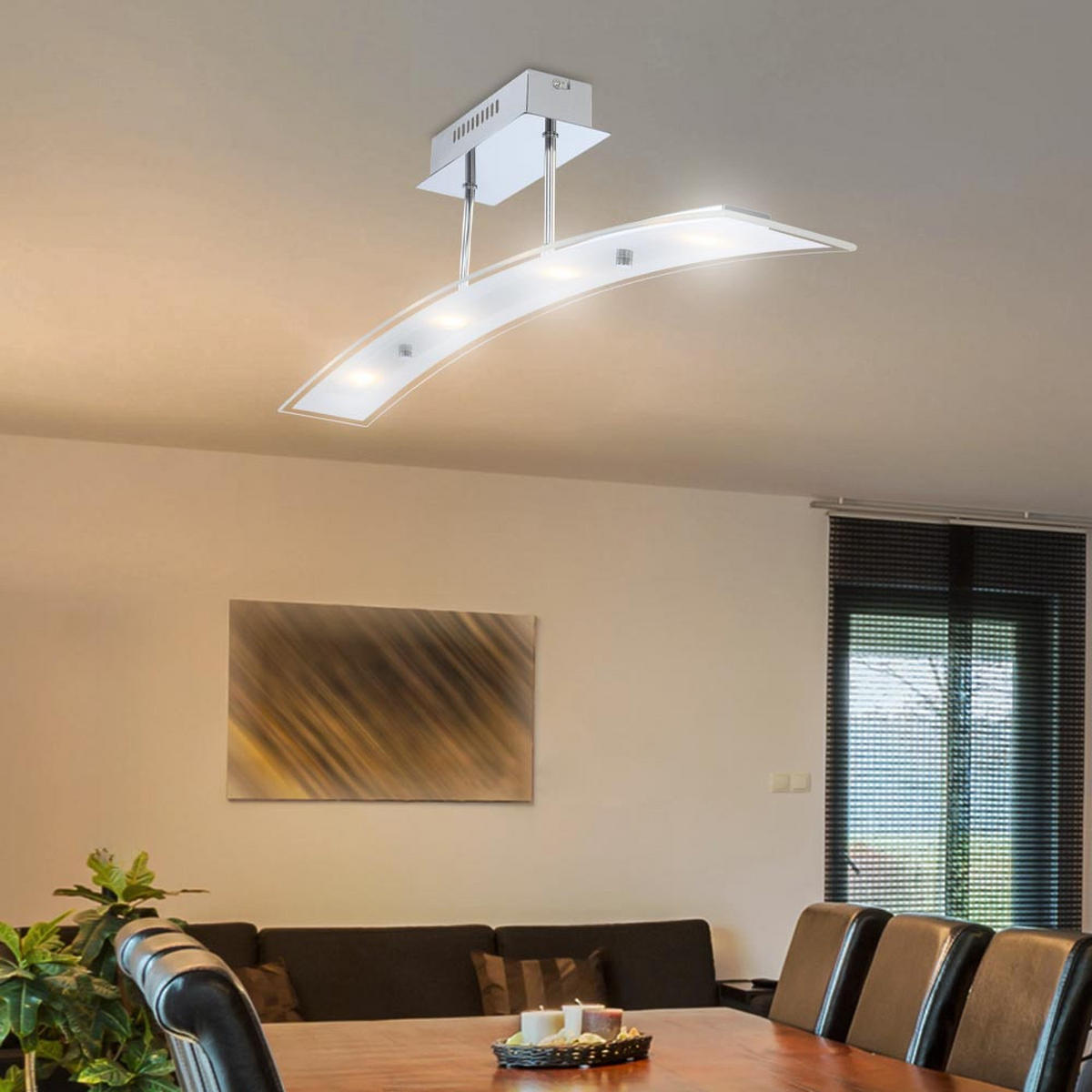 LED DECKENLEUCHTE DILAN Klar Satiniert - Klar, Glas (82/8/20cm) - Globo Lighting