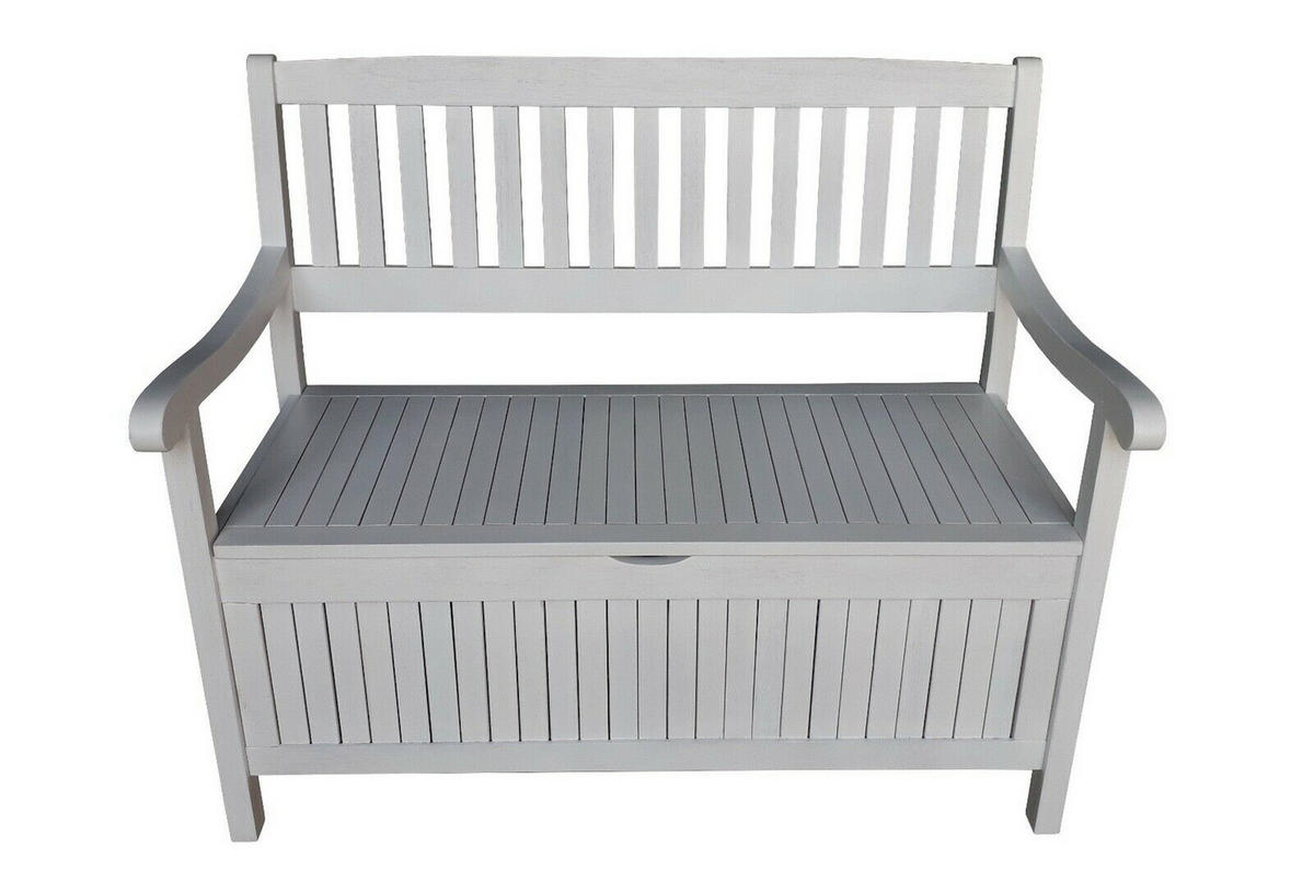TRUHENBANK Greena 2 Sitz - Weiß, Holz (59/90/107cm) - Sedex