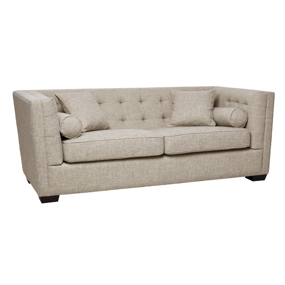 SOFA aus Leinengewebe 206/76/94 cm - Beige, Textil (94/76/96cm) - Signature