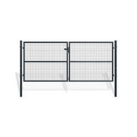 ZAUNTOR Olga Grau 3m H.130cm + TÜRCHEN 1m H.130cm - Grau, Metall (306/131cm) - Casanoov