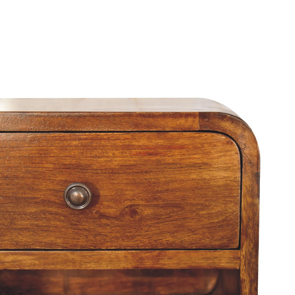 NACHTTISCH mit einer Schublade, wandmontierbar - Kastanienfarben/Messingfarben, Holz/Metall (30/25/25cm) - Artisan Furniture